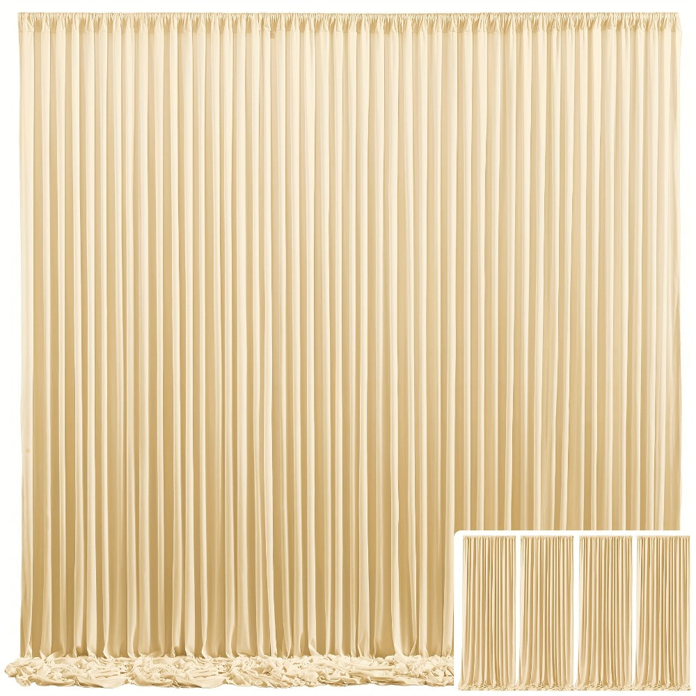 Blackout Backdrop Curtain 4 Pack 5x10 Ft - Heavyweight Nonwoven, Wrinkle-Resistant for Entryways, Bedrooms and Living Spaces