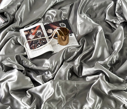 Cooling Satin Quilt Summer Comforter Ultra-Soft Breathable Lightweight Blanket, Machine Washable Satin Weave Bedspread for Home Dorm Hotel
