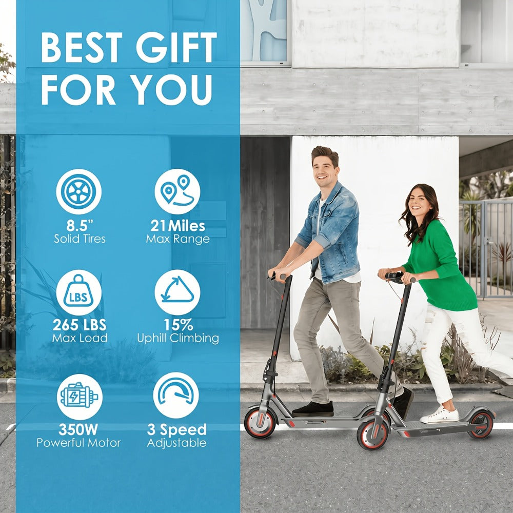 Electric Scooter for Adults 350W Motor 19 MPH 21-Mile Range Foldable with the Listed Color, Size or Set Options for Everyday Use