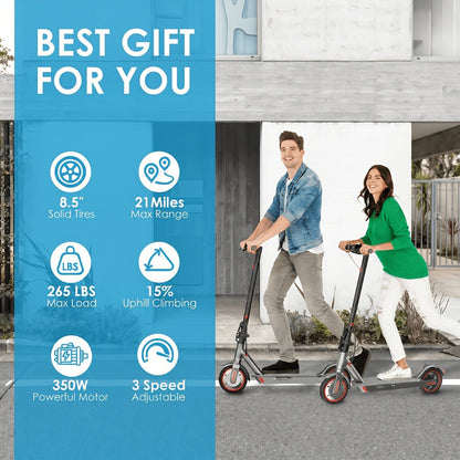 Electric Scooter for Adults 350W Motor 19 MPH 21-Mile Range Foldable with the Listed Color, Size or Set Options for Everyday Use
