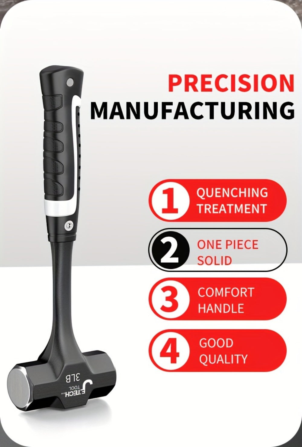 Octagonal Hammer 2/3/, Handle, Professional Masonry & Demolition Sledge Hammer for Stone, Concrete