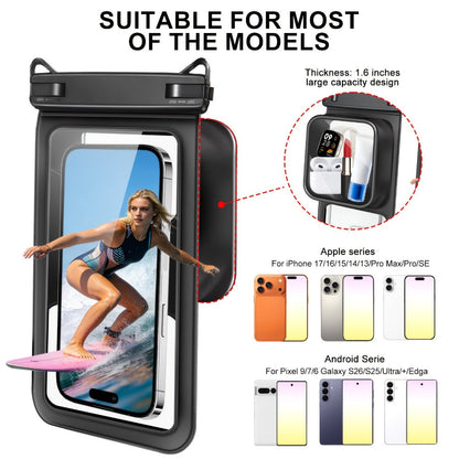 Phone Pouch 2 Pack Floating Dual Compartment Dry Bag for Camping, Travel and Outdoor Use, with the Listed Configuration