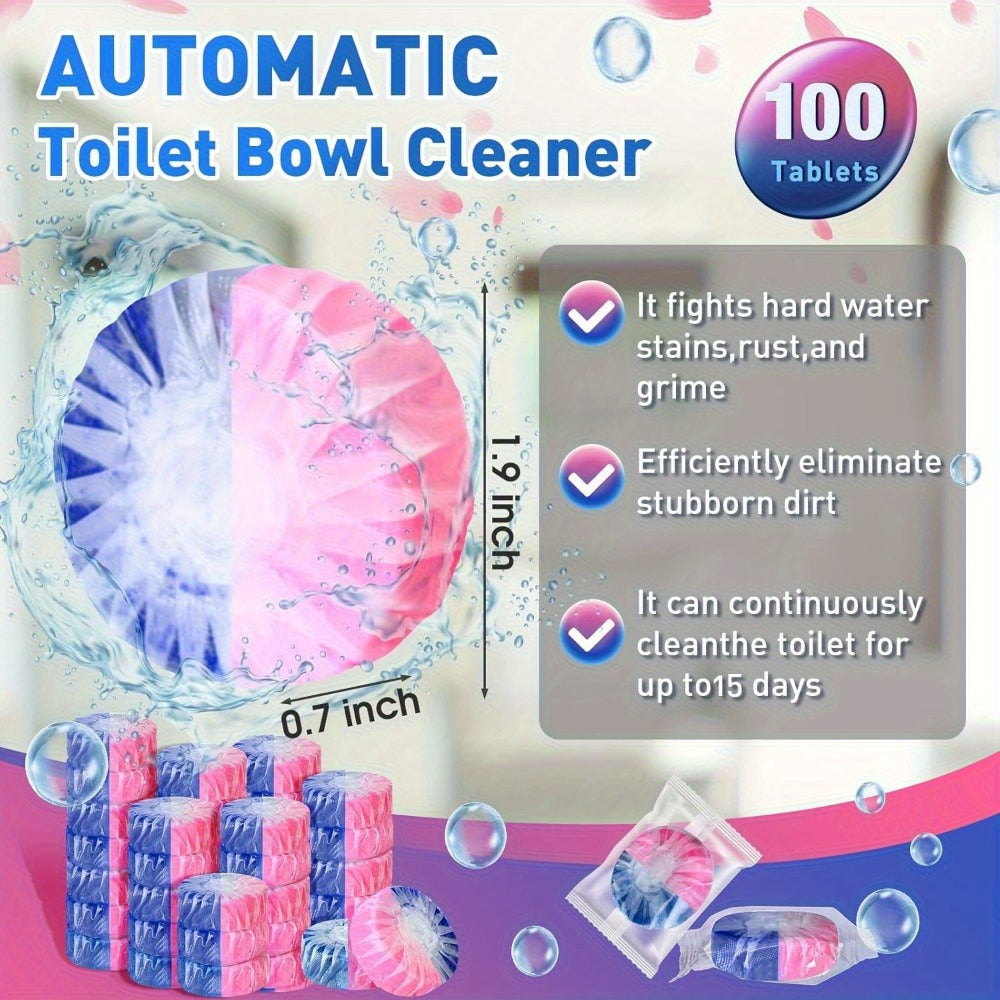 Toilet Bowl Cleaner Tablets 24 Pack, Toilet Tank Cleaning Tablets with Fresh Pine and Lemongrass Scent
