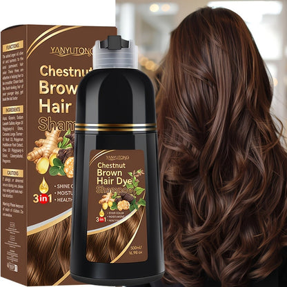 Ammonia-Free Herbal Hair Color Shampoo 3-in-1 Colors in 15 Minutes Lasts 30 Days – Semi Permanent Gray Coverage Moisturizing Cleansing Black