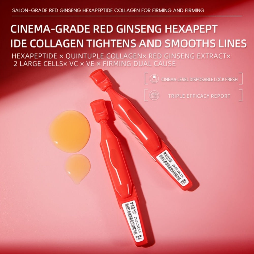 Face Serum Mercilen Red Ginseng 6-Peptide Collagen Ampoule Box with 30 Individually Packed Portions
