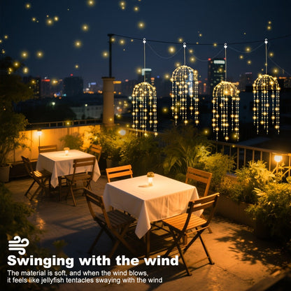 Solar Hanging Jellyfish Lights Outdoor 4 Pack for Garden, Pathway and Patio Lighting, with the Listed Configuration