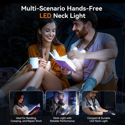 Hands-Free Neck Light LED Wearable Reading Light with Magnetic Base & Flexible Design, Portable Book Light for Reading