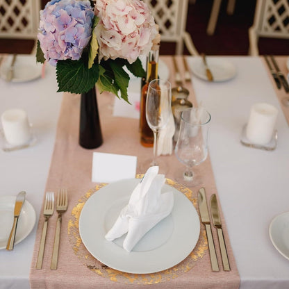 Golden Foil Round Placemats Disposable Table Doilies 50/100pcs – Elegant Mesh Table Pad for Dining, Party & Home Decor