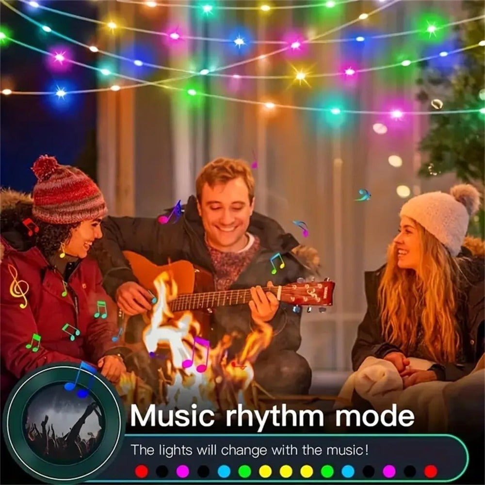 String Lights, RGB App-and-Remote-Control Fairy Lights with Music Sync, USB Power, IP65 Rating and Three Length Options