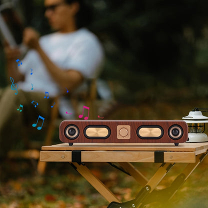 Retro Wood Grain Bluetooth Speaker Dual 2-Inch Woofers 10W Wireless Desktop Soundbar TF AUX for an Everyday Personal Care Routine