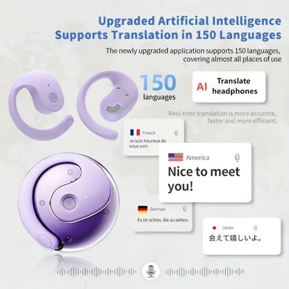 100 Language Real-Time Translation TWS Earphones Coconut Ball Pendant Wireless Earbuds for Bedside Audio, Alarms and Room Entertainment