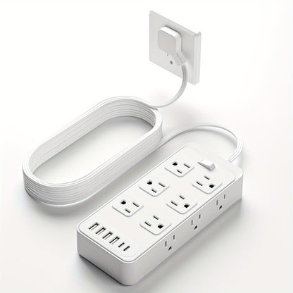Power Strip 18-in-1 Charging Station with 12 AC Outlets, 4 USB-A, 2 USB-C and 5-Foot Flat-Plug Cord