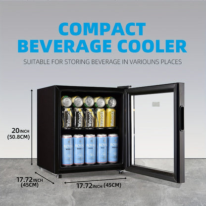Beverage Refrigerator with Glass Door, Mini Fridge 2.0/3.5/4.0 Cu Ft, LED Lights, Adjustable Shelves