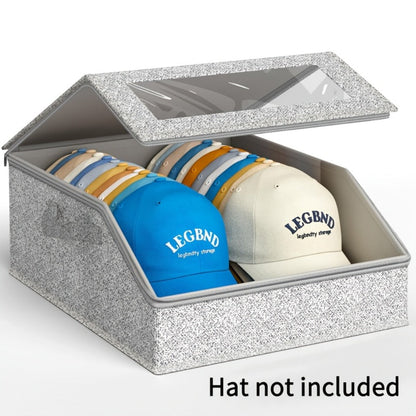 Stackable Baseball Cap Storage Box Organizer, Dustproof Cardboard Hat Box Holds 24 Caps, 1/2 Pack