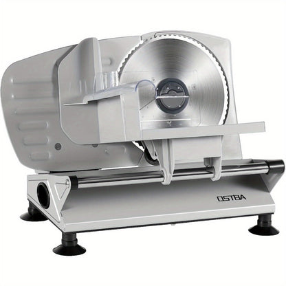 Electric Deli Food Slicer with Removable Stainless Steel Blades – Adjustable Thickness Meat Slicer for Home, Easy to Clean
