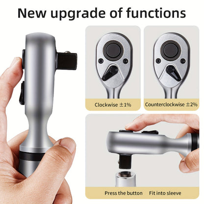 Digital Torque Wrench – 1/2" & 3/8" Drive, ±1% Accuracy, LED & Buzzer Alert, 4 Units, 500 Data Sets, Preset P1-P8