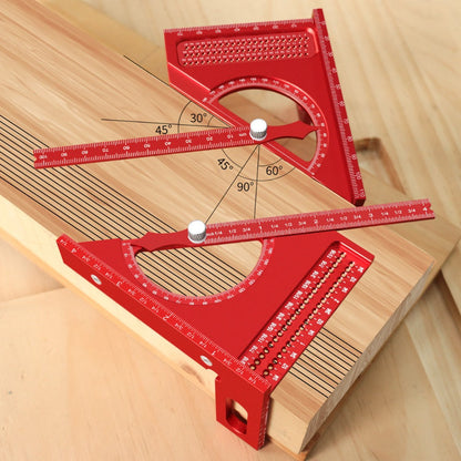 Adjustable 3D Carpentry Square Set 180° Rotating Aluminum Alloy Triangle Ruler T-Square for Entryways, Bedrooms and Living Spaces