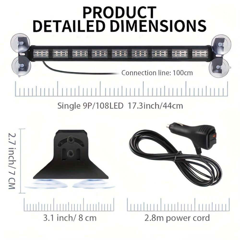 LED Light Bar 17 Inch 80W Triple Row 3000+ Lumens 12V-24V – Off-Road Work Light Emergency Flasher for Truck ATV SUV Jeep Boat Tractor