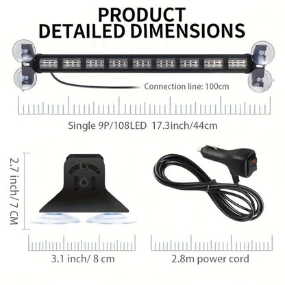 LED Light Bar 17 Inch 80W Triple Row 3000+ Lumens 12V-24V – Off-Road Work Light Emergency Flasher for Truck ATV SUV Jeep Boat Tractor