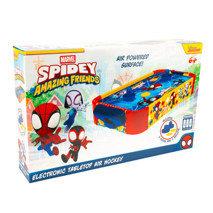 Kids Tabletop Air Hockey Table Marvel Spidey and His Amazing Friends - Officially Licensed Wood Surface