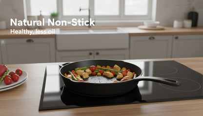 Cast Iron Cookware Set for Kitchen Camping BBQ – Non-Stick Skillet Dutch Pot Frying Pan Baking Tray Griddle Options