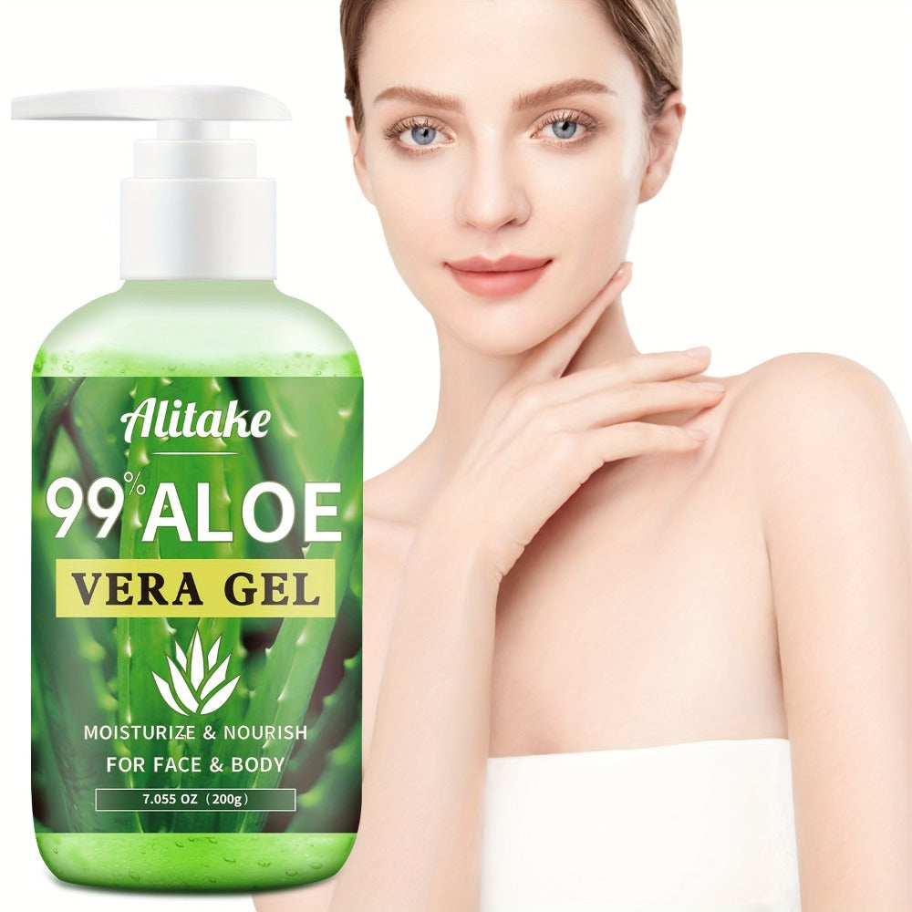 99% Pure Aloe Vera Gel 200ml / 7oz Fresh-Harvested Within 12 Hours for Bath Time, Home Spa and Personal Care
