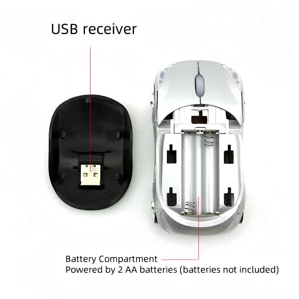 Car Shaped Mouse and Mouse Pad Bundle Set – 2-Piece Creative Novelty Wired USB Optical Mouse + Surprise Color Pad for PC, Laptop
