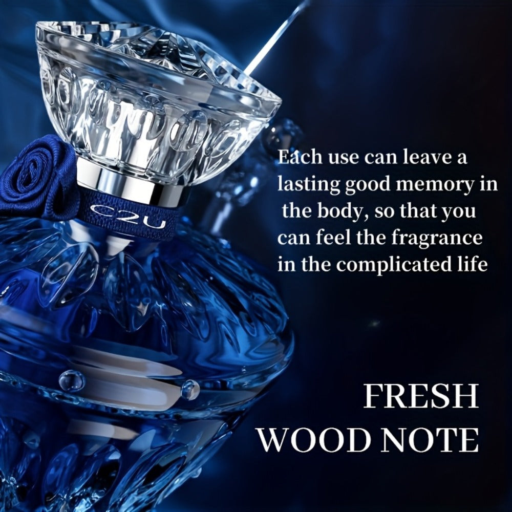 Eau de Parfum for Men 75ml in Sculpted Blue Bottle with Woody-Aromatic Source Family for Daily Wear