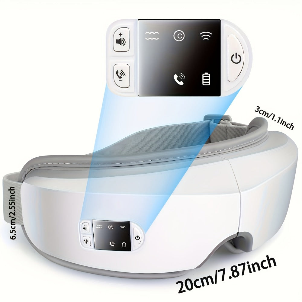 Eye Massager 4D Kneading Vibration Hot Compress Bluetooth Music Massage, Rechargeable Portable Eye Relax Device for Stress