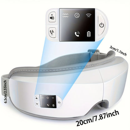 Eye Massager 4D Kneading Vibration Hot Compress Bluetooth Music Massage, Rechargeable Portable Eye Relax Device for Stress