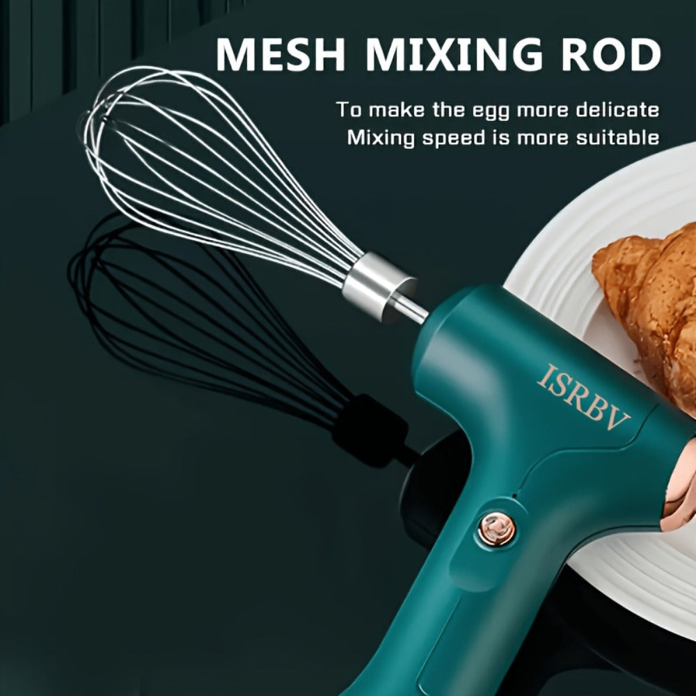 Wireless Electric Whisk Handheld Mixer - Rechargeable Cordless Egg Beater with Vertical Stand Design