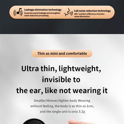 Low-Profile Round-Case Mini Sleep Earbuds with Digital Battery Display in Black, Khaki or White