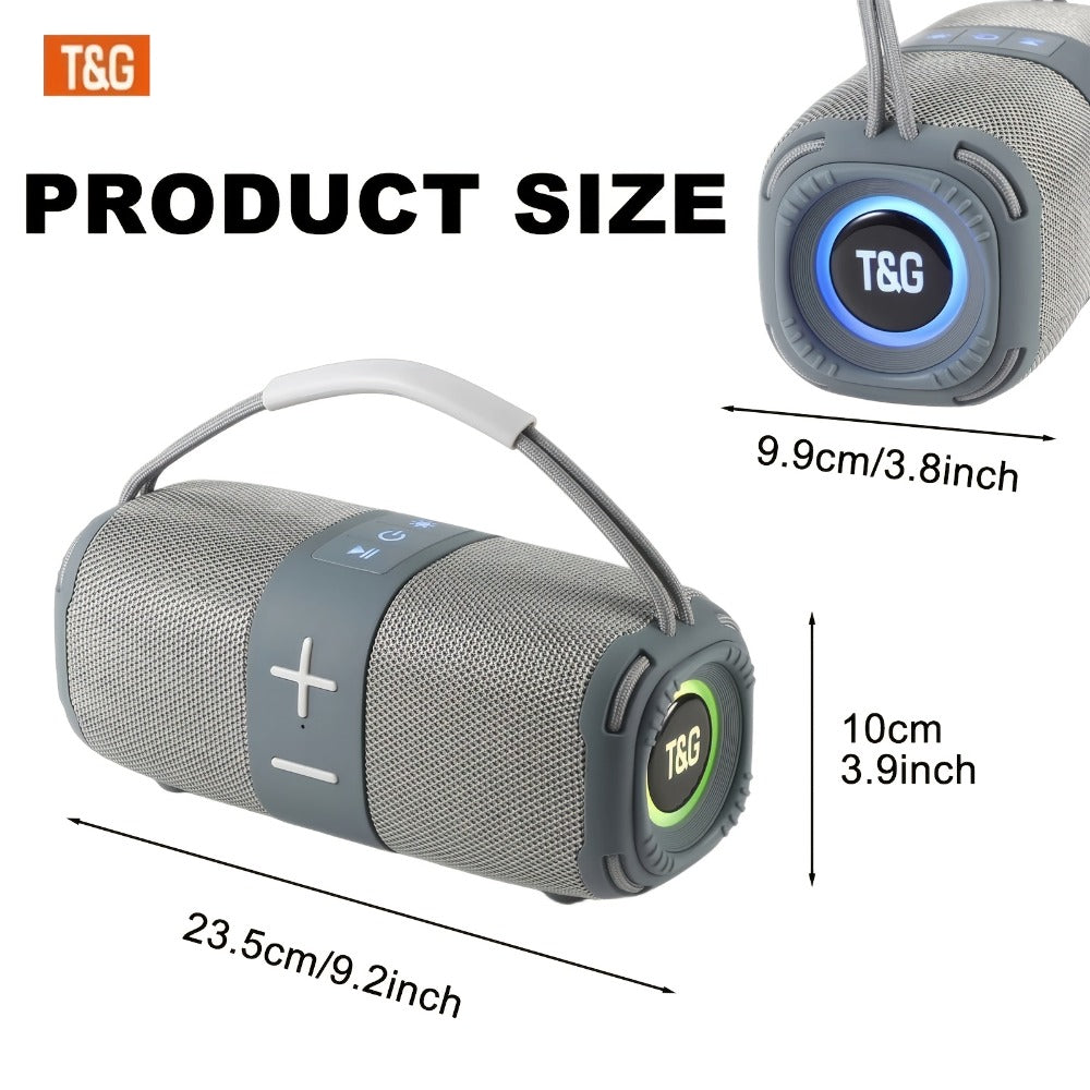 Portable Bluetooth Speaker TG668 Model with IPX4, LED Breathing Light, TWS, FM, USB, TF and AUX