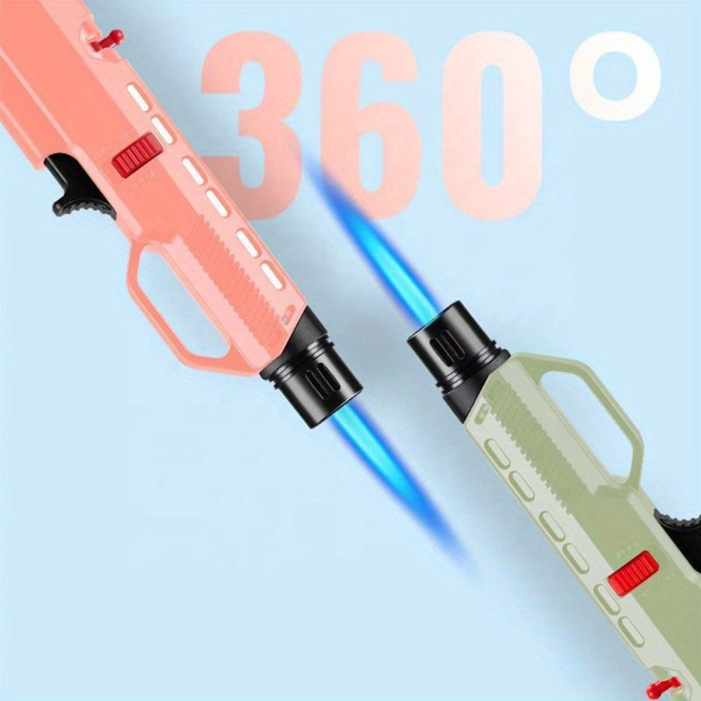 1300° Outdoor Windproof Torch Lighter Blue Flame with Safety Lock & Grip - Refillable for Candles