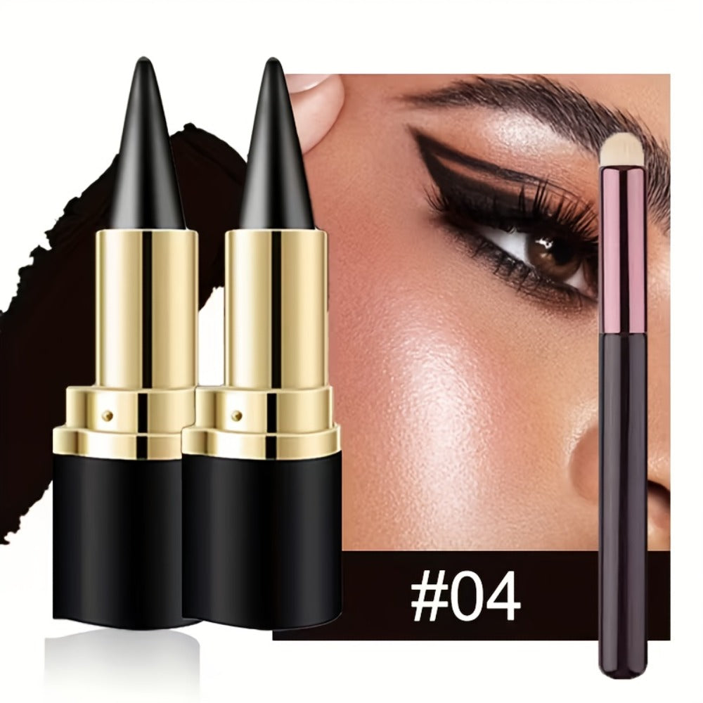 Cone-Tip Gel Eyeliner Stick Set in Brown, Black or Mixed Two- and Four-Piece Packs with Brushes