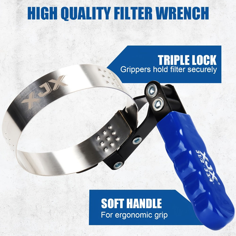 Oil Filter Wrench Set 7 Pcs – Swivel Oil Filter Removal Tool 2-3/8" to 5-1/4" (60-133mm), 12" Adjustable Pliers with 1/2" to 3/8" Adapter