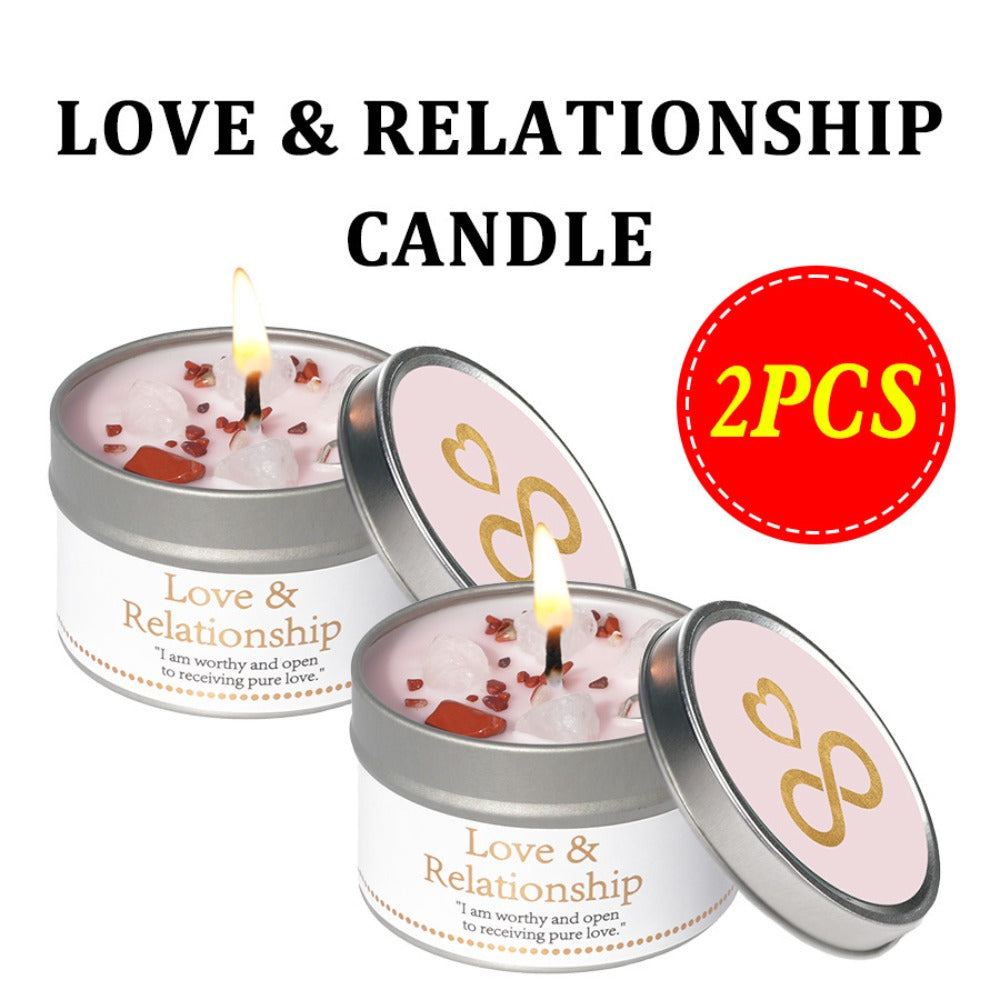 Crystal-Style Tin Candle with Eleven Intention Labels and One- or Two-Piece Checkout Options
