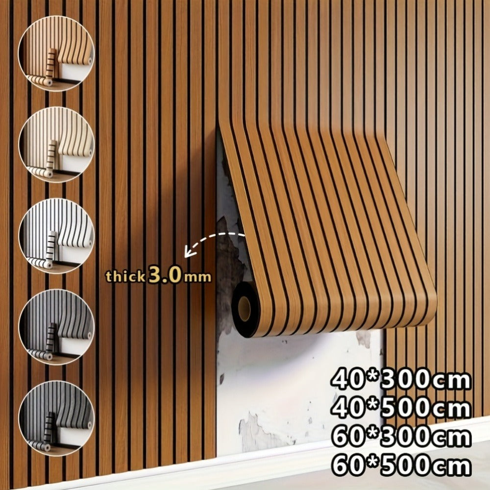 3D Wood Grain Wall Panels Self-Adhesive Peel and Stick Soundproof Grid Board Thick Matte, for Entryways, Bedrooms and Living Spaces