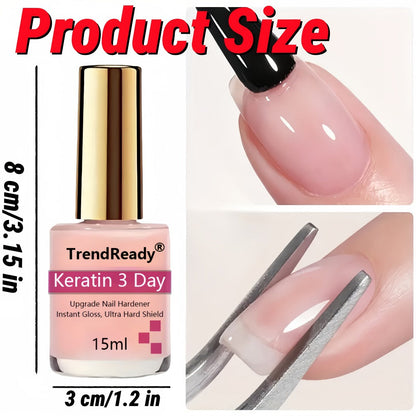 Nail Hardener Base Coat 2 Pack – Protein Repair Strengthener Treatment, HEMA-Free, Ridge Filler, Clear Polish for Weak Brittle Peeling