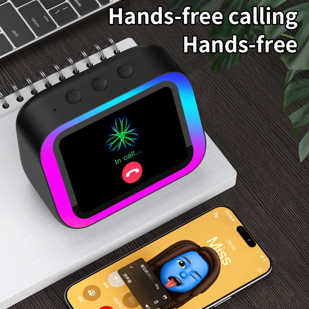 Smart Alarm Clock with AI Voice Assistant & Wireless Speaker - Dynamic RGB Light, Hi-Fi Stereo Sound