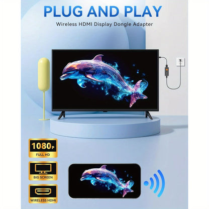 AirPlay Miracast Screen Mirroring Dongle 1080P - Wireless HDMI Display Adapter for iPhone Android Mac Windows PC to TV Projector