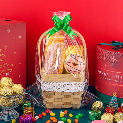 Cellophane Bags 50-Pack Large 18x30 Inch Transparent Gift Basket Wrap Bags – Clear Cellophane Wrapping for Christmas
