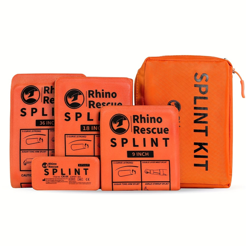 Emergency Splint Set 4pcs – Rollable First Aid Splints in 4 Sizes (36", 18", 9", 4"), Lightweight Compact Medical Splint for Outdoor