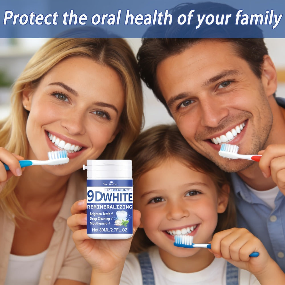 Teeth Whitening Tooth Powder 3-Pack, 9D White Deep Cleaning Dental Powder with Fresh Mint Flavor