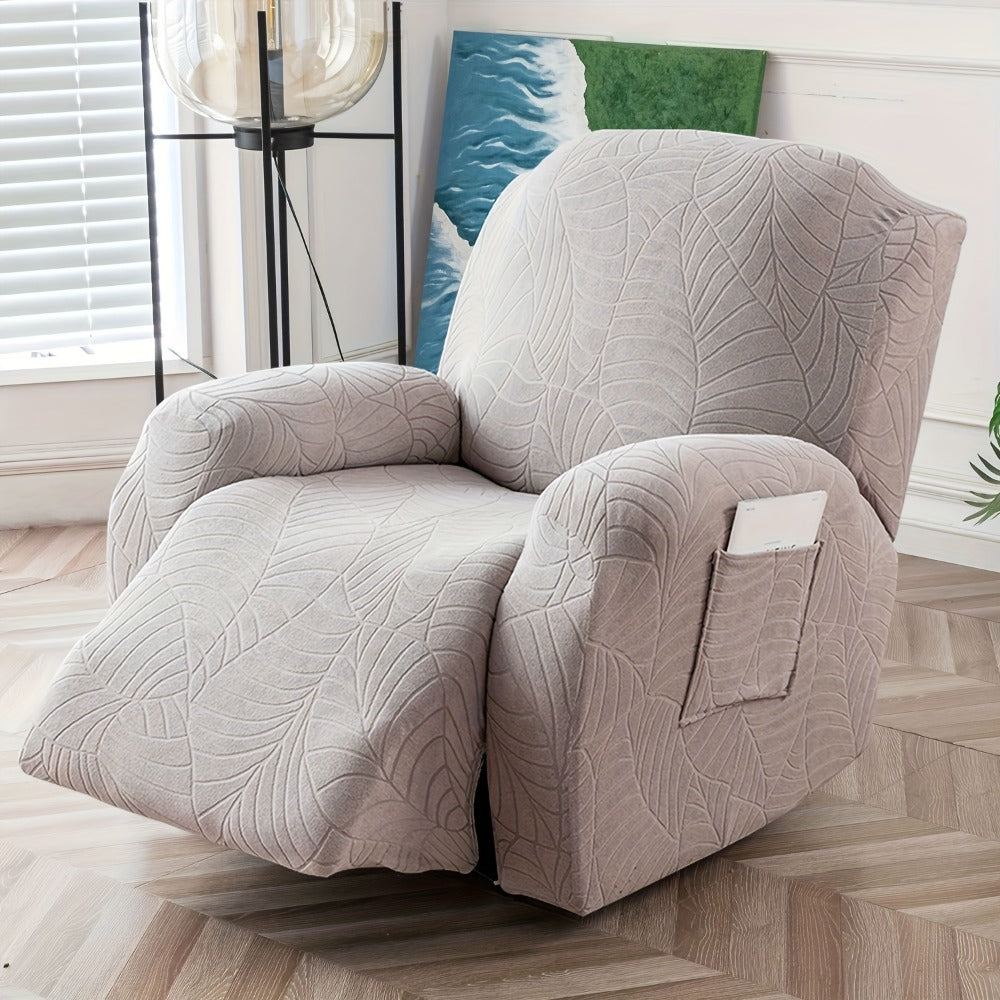 Sofa Cover Big-Leaf Jacquard High-Stretch Recliner Slipcover for 1, 2 or 3 Seats and Console Loveseats