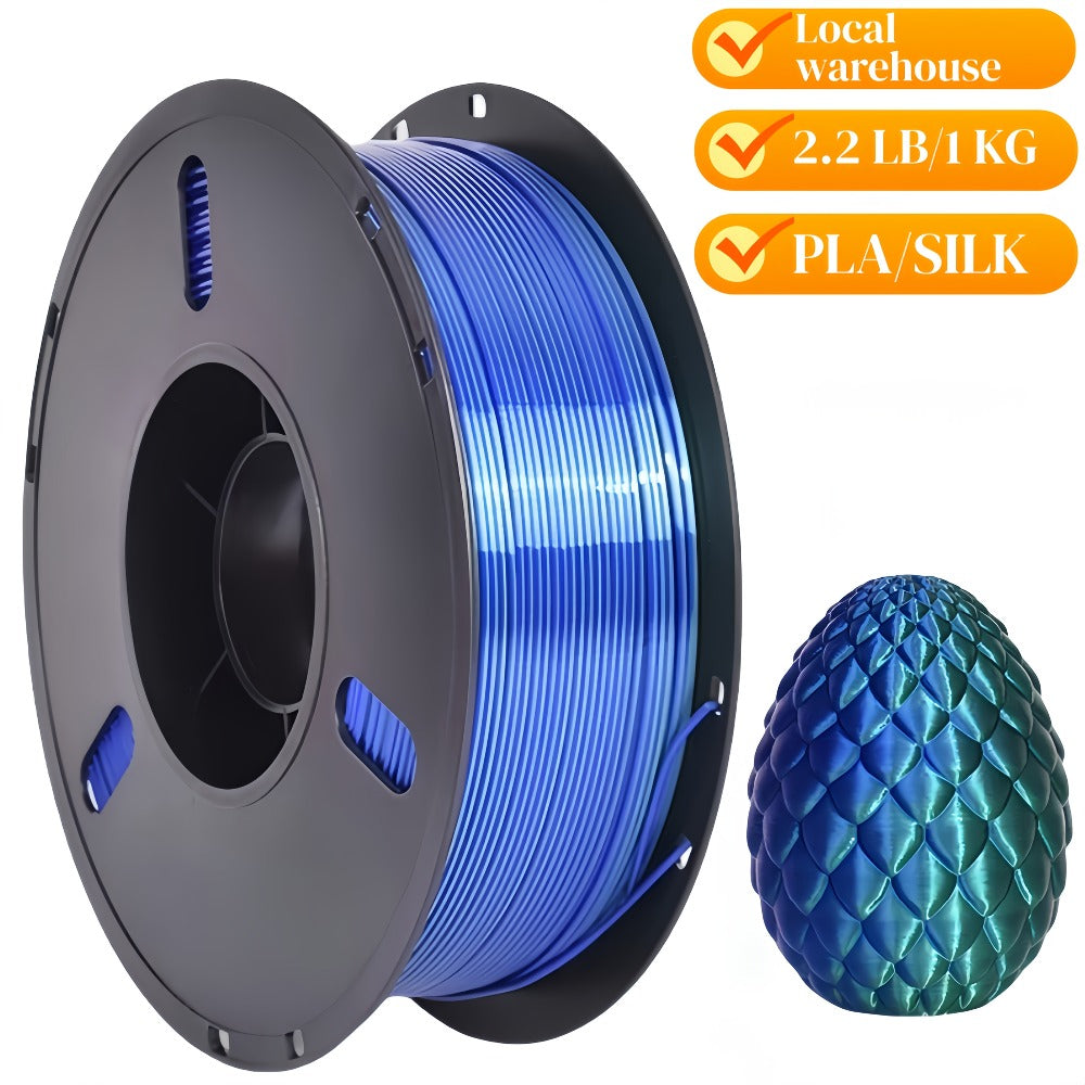 3D Printer Filament Airok Silk PLA 1.75mm 1kg Spool with Ten Glossy Solid, Dual-Color and Rainbow Options