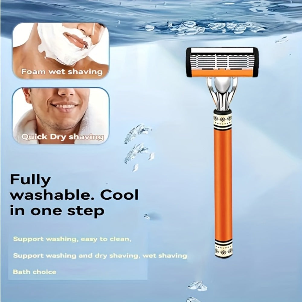 Double Edge Safety Razor Set for Men with 2 Handles & Stainless Steel Replacement Blades – Barber-Quality Close Shave Manual Shaving Kit