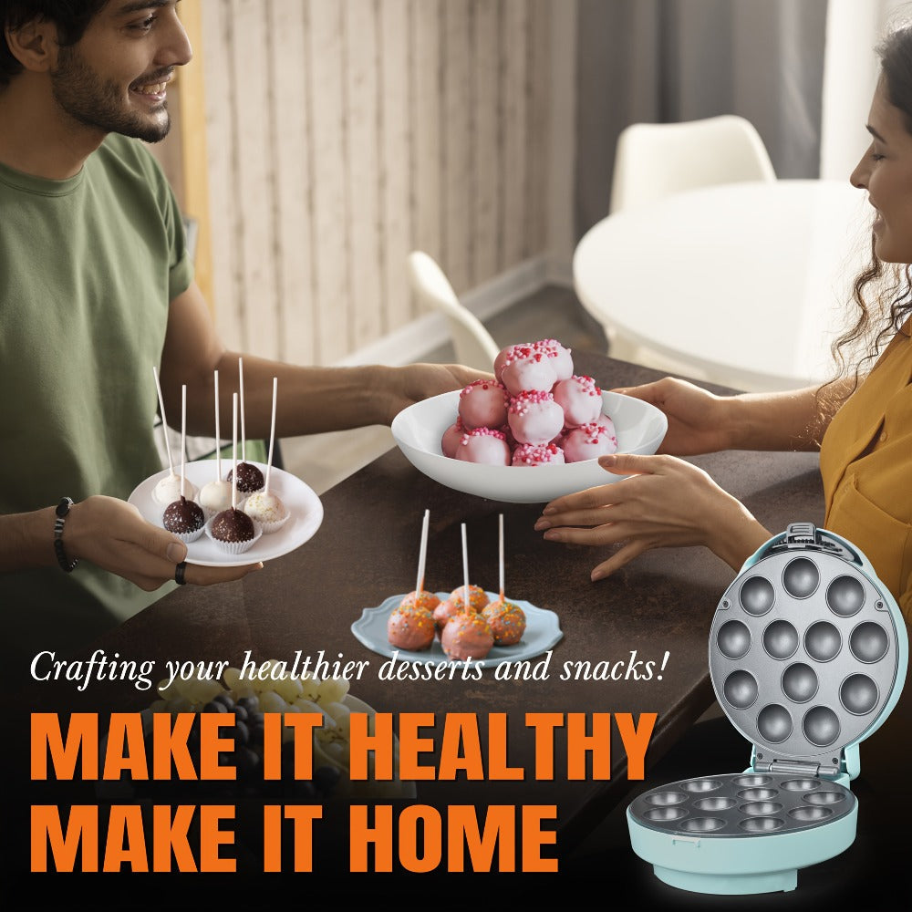 Cake Pop Maker Machine 12-Cavity 1.6 Inch, Electric Cake Pop Set with Flip-Over Even Heating Design