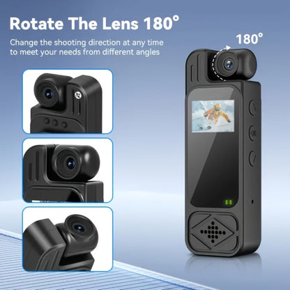 1080P Body Camera 180° Rotating Lens Portable Handheld Camcorder, USB Rechargeable, Compact Video Recorder for Vlogging Travel Meetings