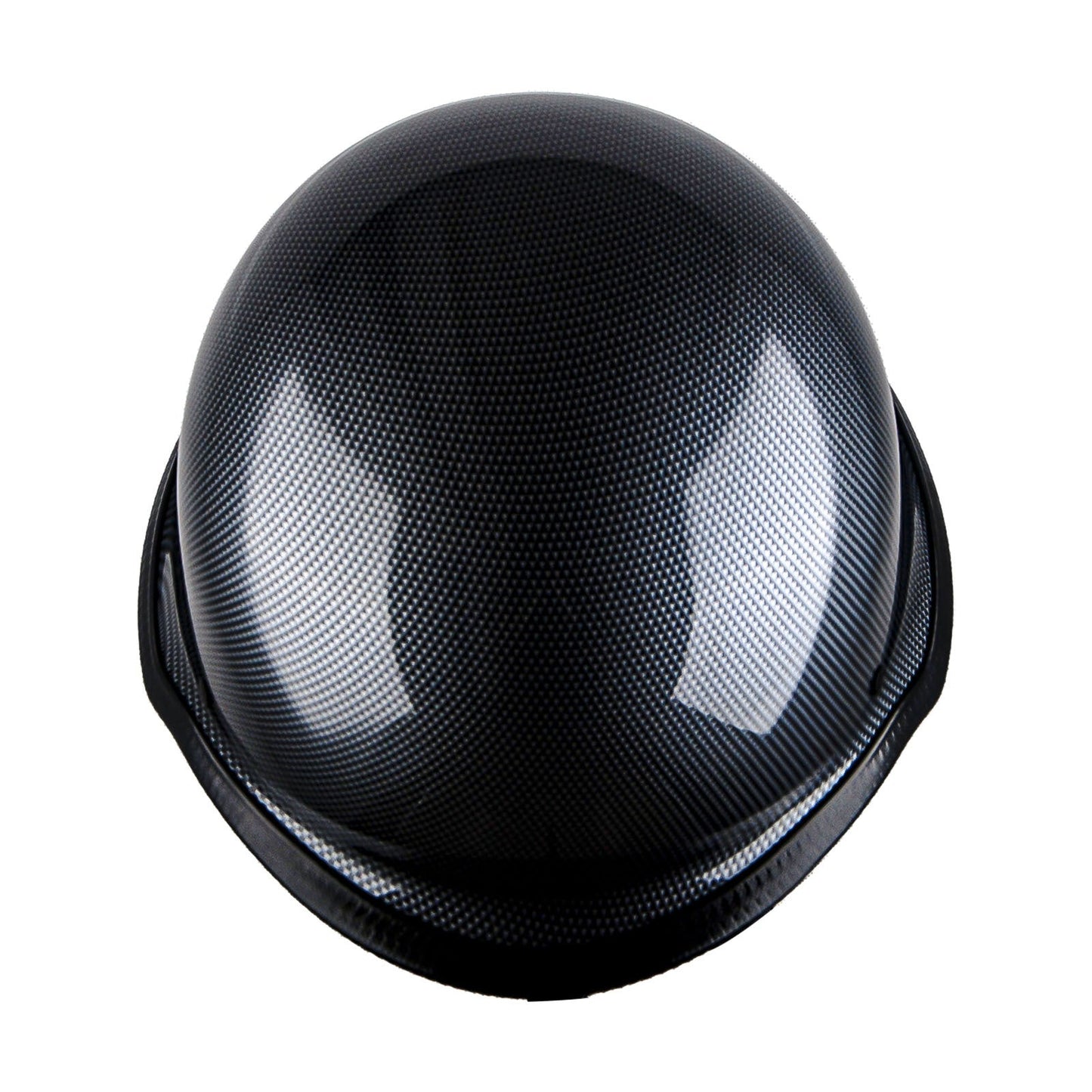 German Style Motorcycle Half Face Helmet – Novelty Skull & Carbon Fiber Design, UV Glossy Finish, Removable Washable Padding